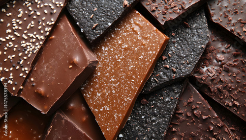 Obraz na płótnie Different tasty chocolate candies as background, closeup w salonie