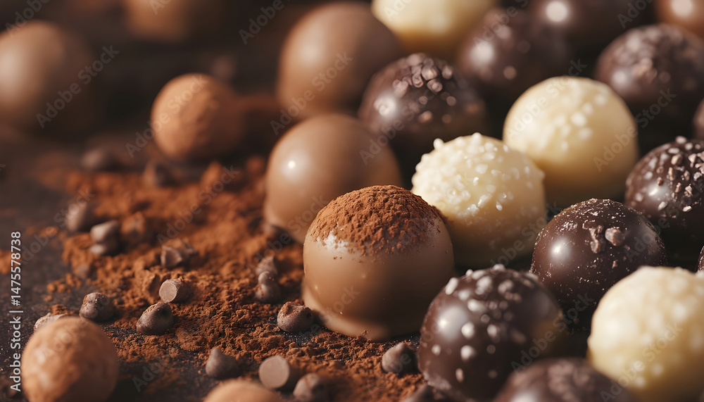 Different tasty chocolate candies as background, closeup