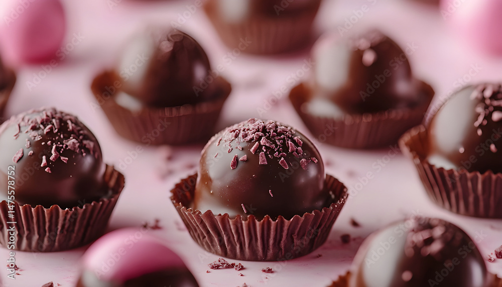 Different tasty chocolate candies as background, closeup