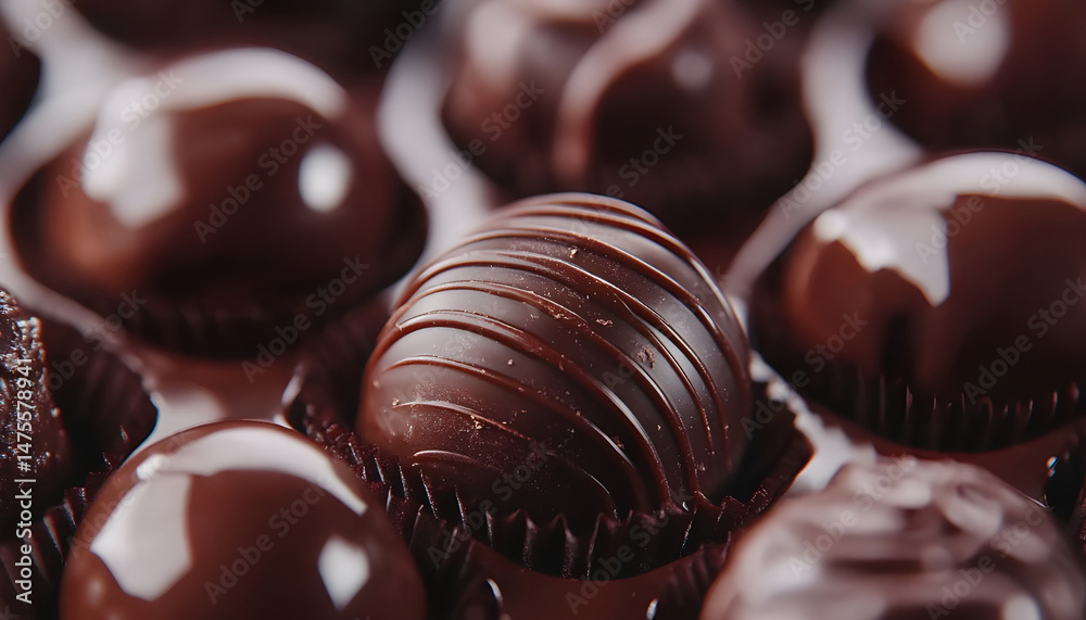 Different tasty chocolate candies as background, closeup