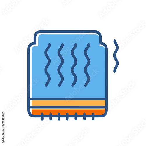 Colorful Radiator Heater Illustration Icon on Black Background