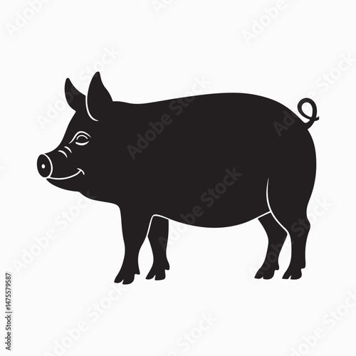 yorkshire pig vector art illustration