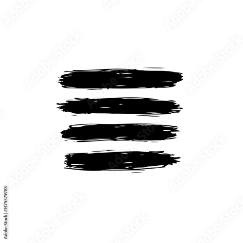 Four horizontal brush strokes creating a stacked effect for graphic design