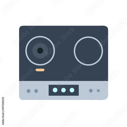 Simple flat design of two burner electric stove