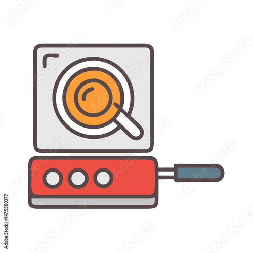 Vector illustration of a single portable burner cooking stove