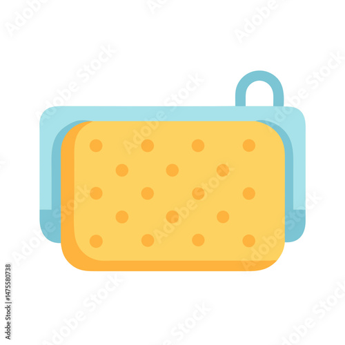 Sponge in Container: Cleaning, Washing, Housework. Stock Illustration