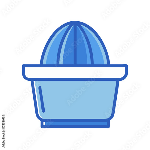 Blue Cartoon Citrus Juicer on Black Background Image