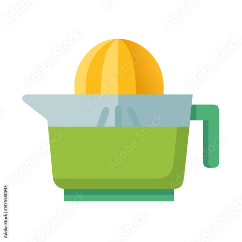 Fresh orange juice with juicer on black background