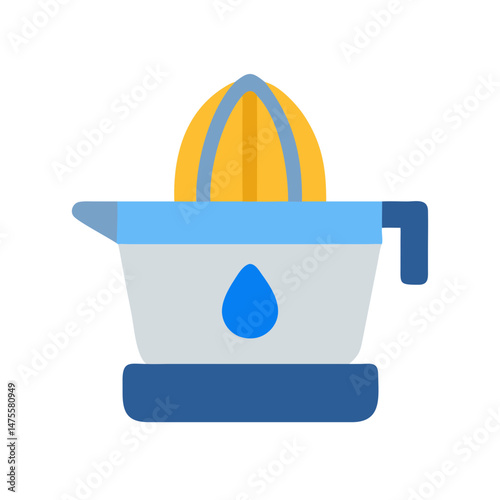 Flat vector design of citrus juicer in bright colors