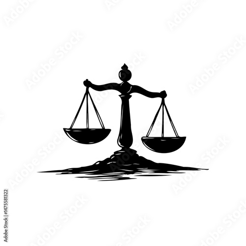 Stylized balance scale emblem representing justice and legal services symbol