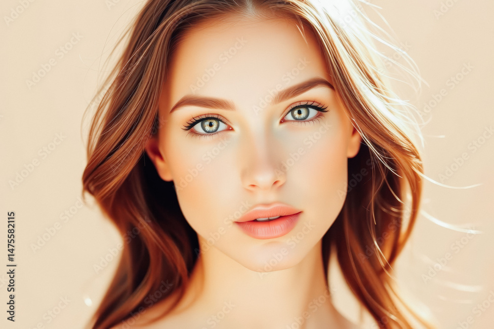 Fototapeta premium Beautiful Woman with Perfect Skin