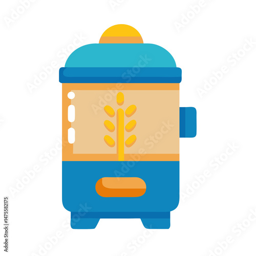 Cute grain mill or cereal dispenser icon