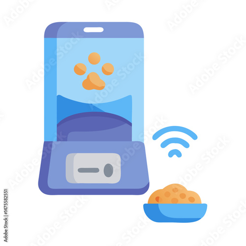 Smart pet feeder with paw icon and Wifi