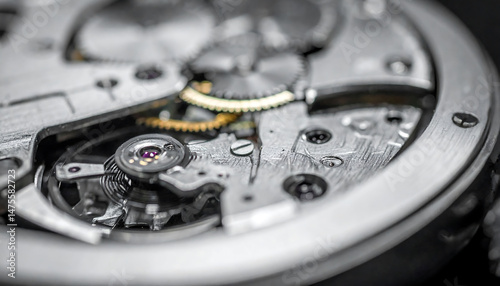 Wallpaper Mural Intricate watch mechanism closeup. A complex system of gears and springs, precision engineering, time, detail, craftmanship. Perfect for conceptual projects. Torontodigital.ca