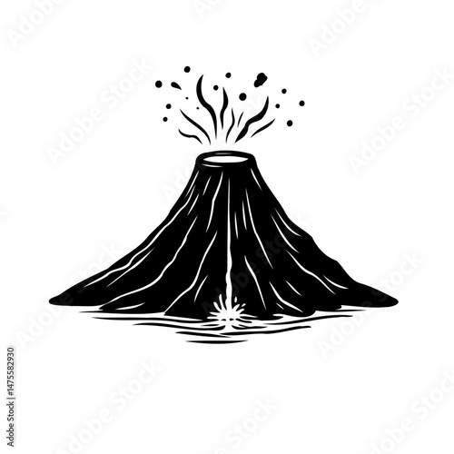 Striking Volcano Eruption: An Illustration of Nature's Force and Destruction