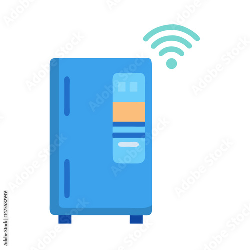Smart Refrigerator with WiFi Connectivity Vector Illustration