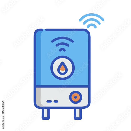 Smart water heater with wifi connectivity icon