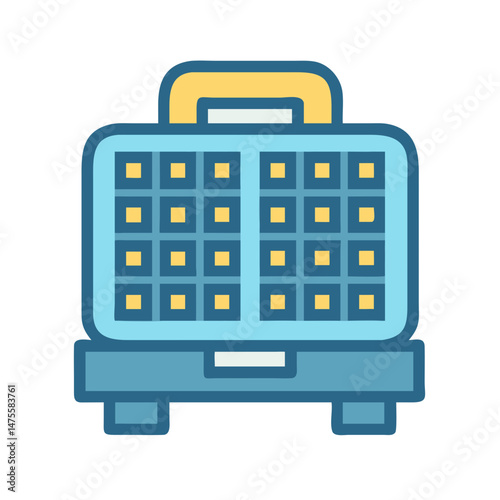 Waffle Iron Illustration: Home Kitchen Appliance Graphic Design