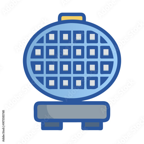 Waffle maker appliance icon, breakfast and cooking tool