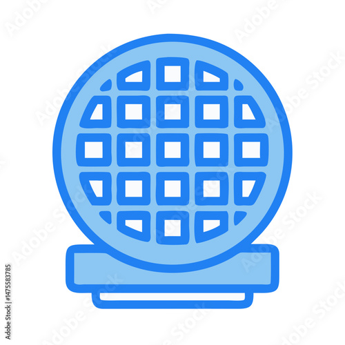 Waffle maker illustration icon in flat design style
