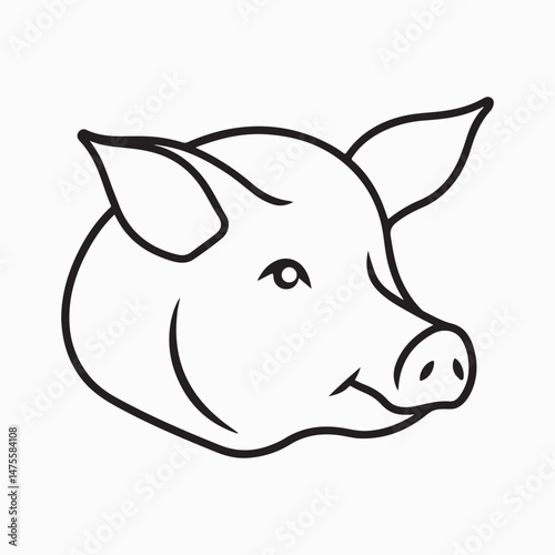 yorkshire pig vector art illustration