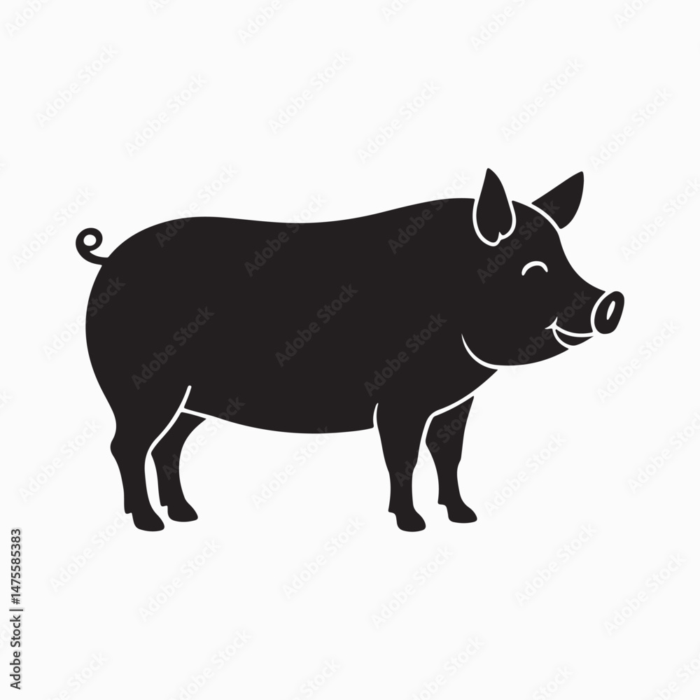 Fototapeta premium yorkshire pig vector art illustration