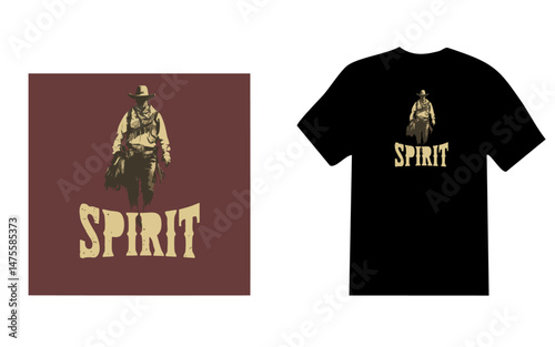 Cowboy Spirit Vintage Urban Vector Tee