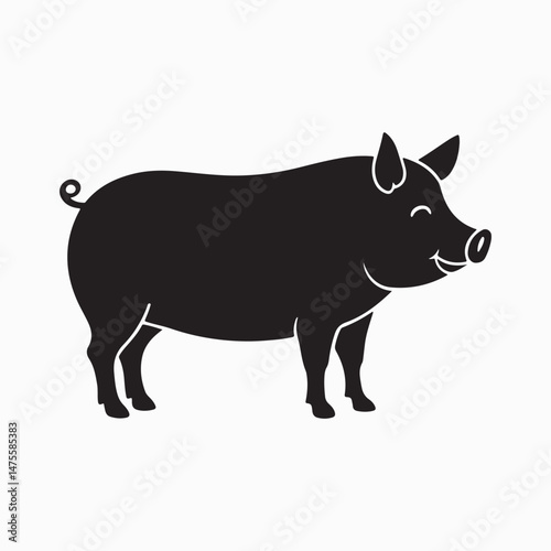 yorkshire pig vector art illustration