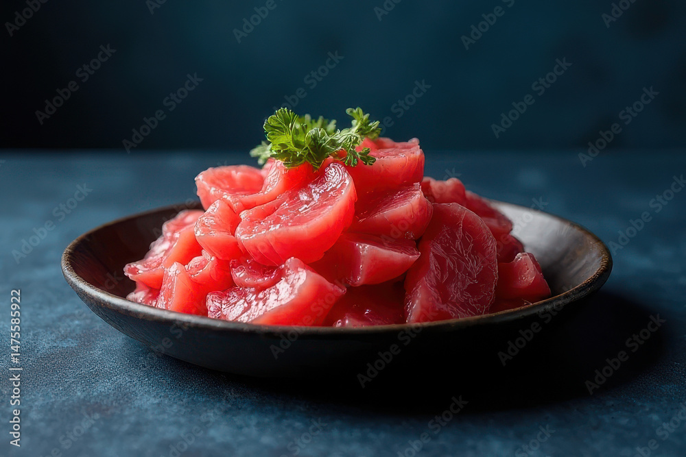 Tempting Tuna Tartare: Clean Food Photography with Soft Daylight and Spacious Layout Tempting Tuna Tartare: Clean Food Photography with Soft Daylight and Spacious Layout