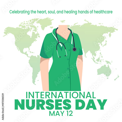 International Nurses Day on May 12 Illustration for Contributions that Nurse Make to Society in Flat Cartoon Hand Drawn for Landing Page Templates