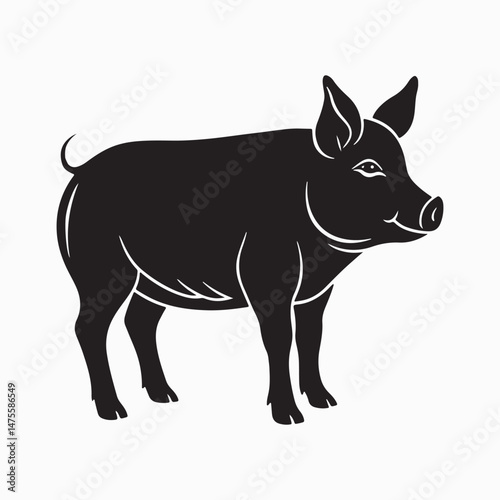 yorkshire pig vector art illustration