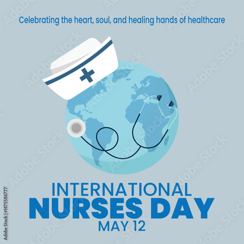 International Nurses Day on May 12 Illustration for Contributions that Nurse Make to Society in Flat Cartoon Hand Drawn for Landing Page Templates