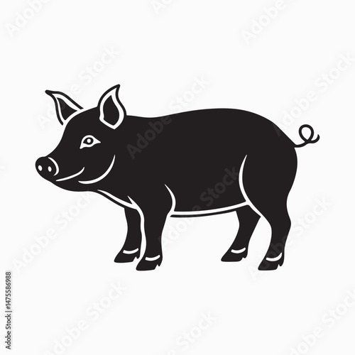 yorkshire pig vector art illustration