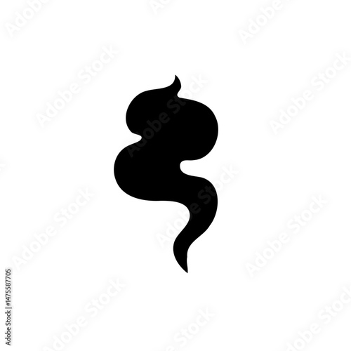 Abstract black silhouette representing ethereal smoke, scent or perfume element