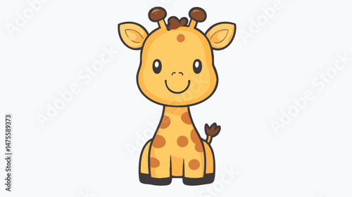 Baby giraffe on white background