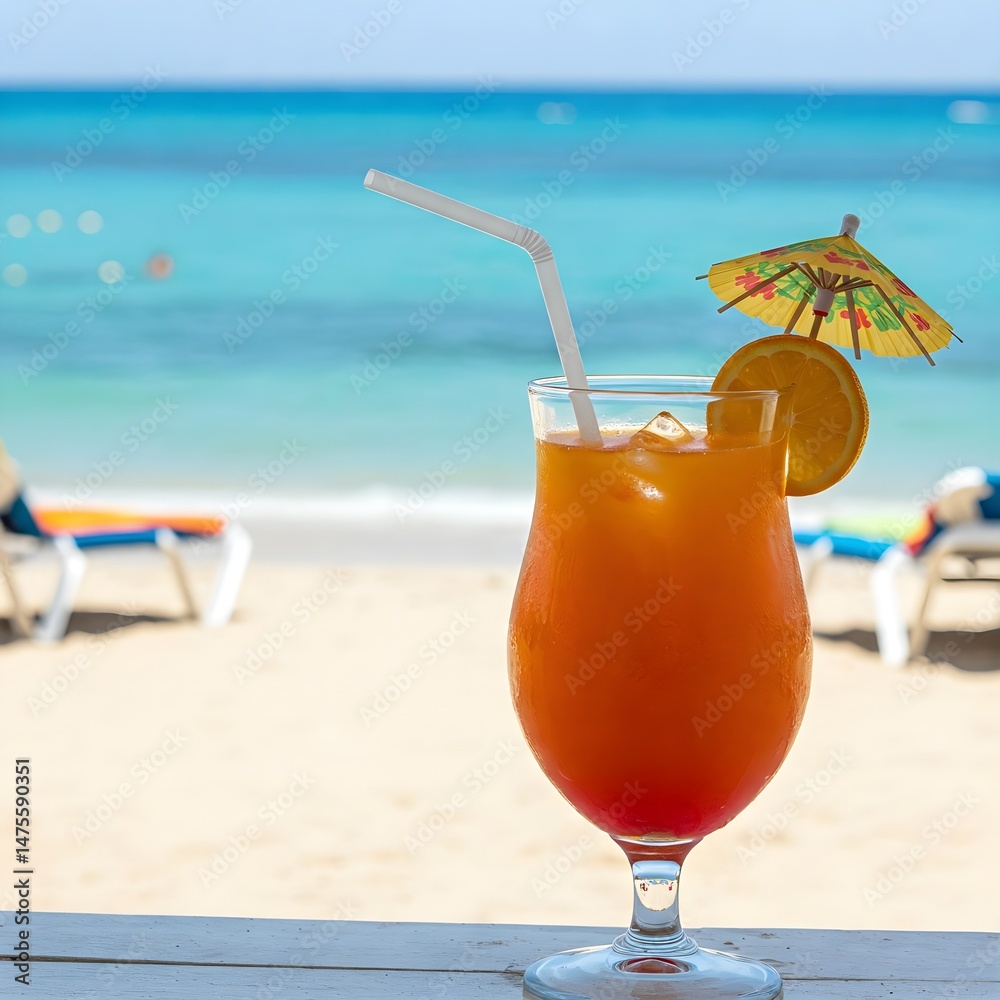 Obraz premium a nice orange cocktail juice on the beach