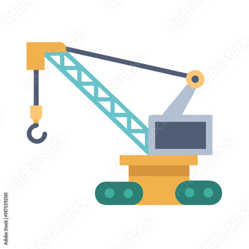 Vector Graphic of Construction Crane on Black Background