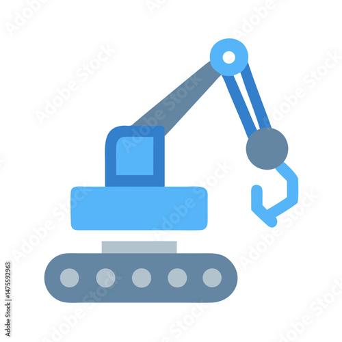 Blue Industrial Crane Icon Vector Illustration Design