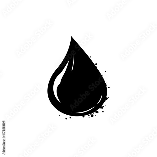 Abstract vector illustration of a stylized black droplet, artistic effect