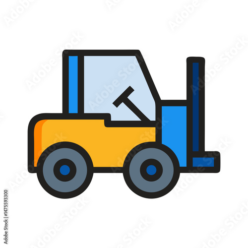 Colorful Forklift Icon: Industry, Transportation, and Logistics Concept