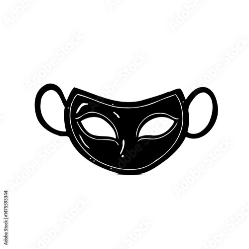 Simple black and white masquerade mask for design and creative works