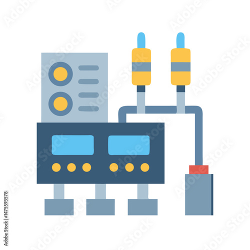 Modernized Industrial Control Panel and Fluid System Illustration