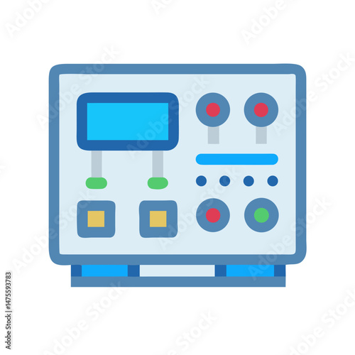 Colorful Control Panel Icon with Buttons and Screen