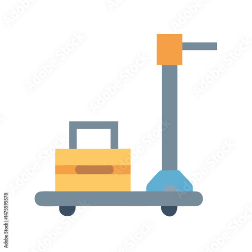 Hand truck with box illustration on black background