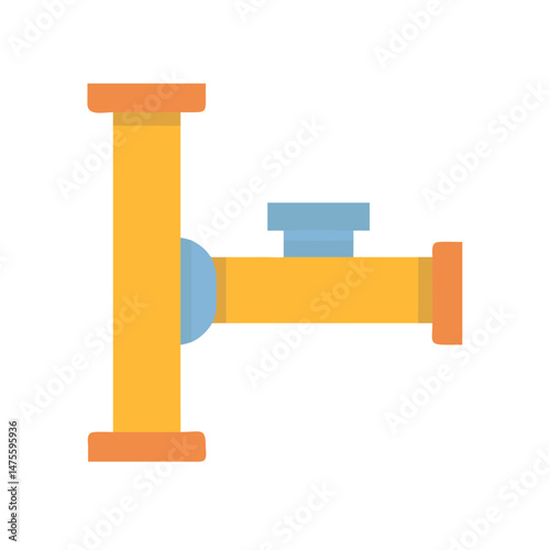 P-Trap Plumbing Fixture Isolated on Black Background Illustration