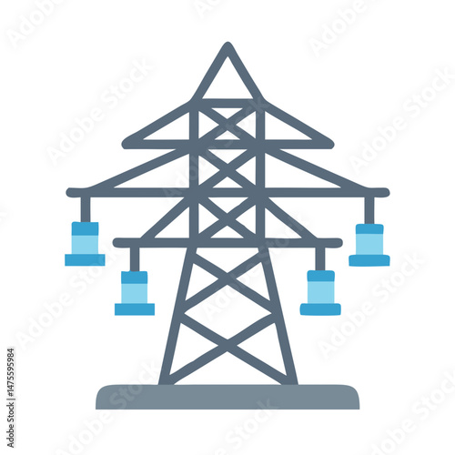 Illustration of a simplified power transmission tower