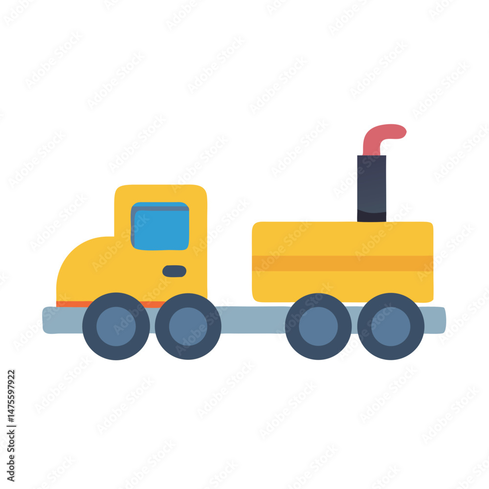 Naklejka premium Illustration of a Toy Tanker Truck on Black Background