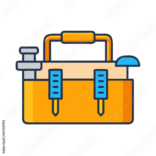 Toolbox icon, repair tools, isolated vector, handyman symbol