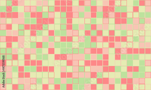 Abstract pastel mosaic tile pattern.  Soft pink, green, and beige squares create a calming, textured background ideal for websites, presentations, or textile designs.