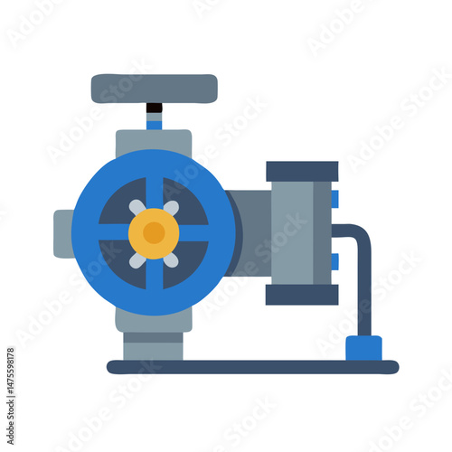 Isolated illustration of water valve on black background